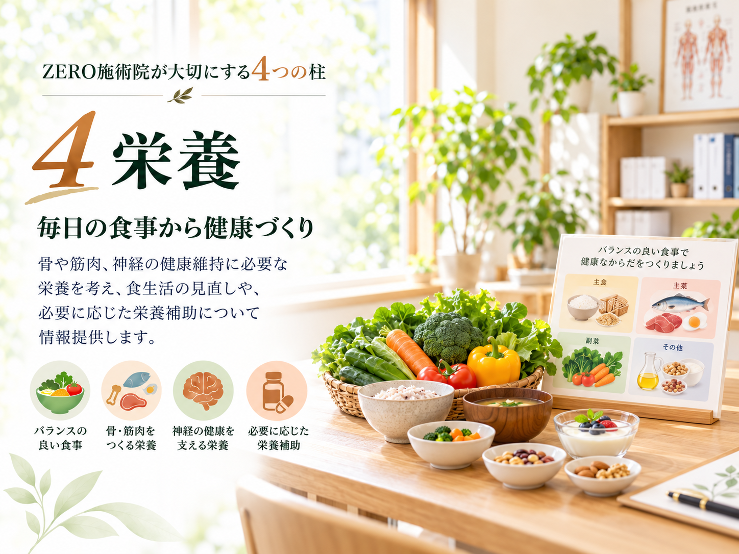 院長が栄養の大切さの説明図